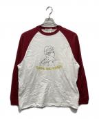 BEAMSビームス）の古着「memes SOUNDVISION Raglan Sleeve Tee」｜ホワイト×レッド