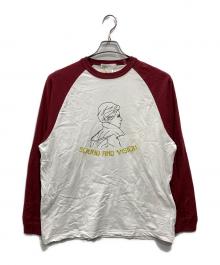 BEAMS（ビームス）の古着「memes SOUNDVISION Raglan Sleeve Tee」｜ホワイト×レッド