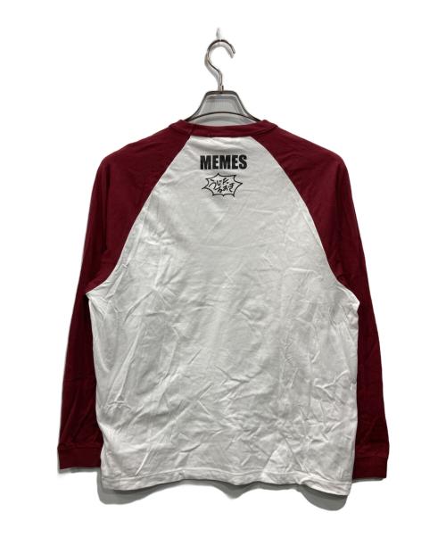 BEAMS（ビームス）BEAMS (ビームス) memes SOUNDVISION Raglan Sleeve Tee ホワイト×レッド サイズ:Lの古着・服飾アイテム