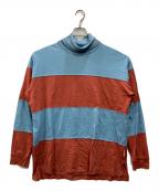 MARNIマルニ）の古着「タートルネックカットソー」｜ブルー×ブラウン