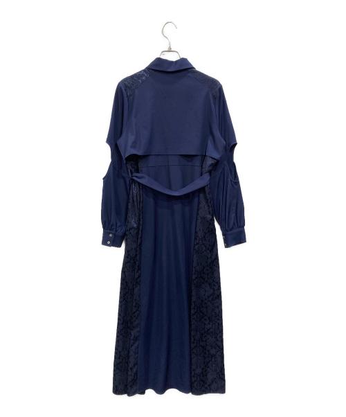 HARE（ハレ）HARE (ハレ) カットアウトジャガードキリカエワンピース ネイビー サイズ:Freeの古着・服飾アイテム
