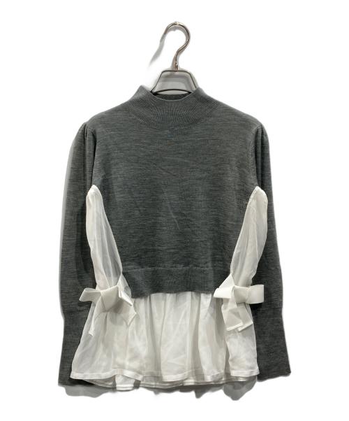 M'S GRACY（エムズグレイシー）M'S GRACY (エムズグレイシー) 切替ニット グレー サイズ:38の古着・服飾アイテム