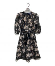 M'S GRACY（エムズグレイシー）の古着「シアースリーブ花柄ワンピース」｜ブラック