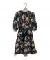M'S GRACY（エムズグレイシー）の古着「シアースリーブ花柄ワンピース」｜ブラック