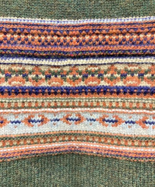 Eddie Bauer（エディーバウアー）Eddie Bauer (エディーバウアー) エルボーパッチニット モスグリーン サイズ:Mの古着・服飾アイテム