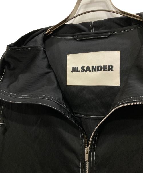 JIL SANDER（ジルサンダー）JIL SANDER (ジルサンダー) ハイネックジップアップフーデッドナイロンブルゾン ブラック サイズ:44の古着・服飾アイテム