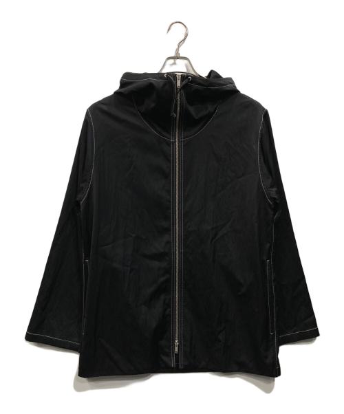 JIL SANDER（ジルサンダー）JIL SANDER (ジルサンダー) ハイネックジップアップフーデッドナイロンブルゾン ブラック サイズ:44の古着・服飾アイテム