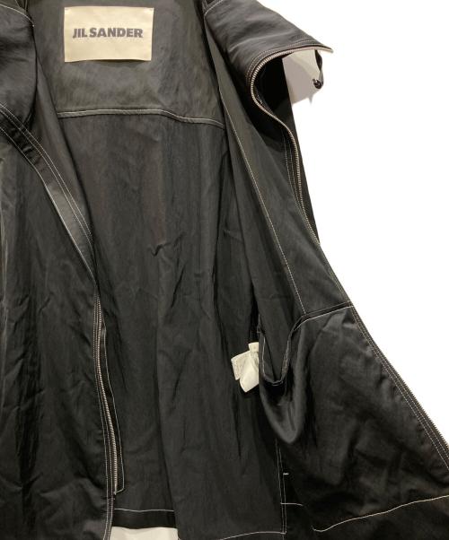 JIL SANDER（ジルサンダー）JIL SANDER (ジルサンダー) ハイネックジップアップフーデッドナイロンブルゾン ブラック サイズ:44の古着・服飾アイテム