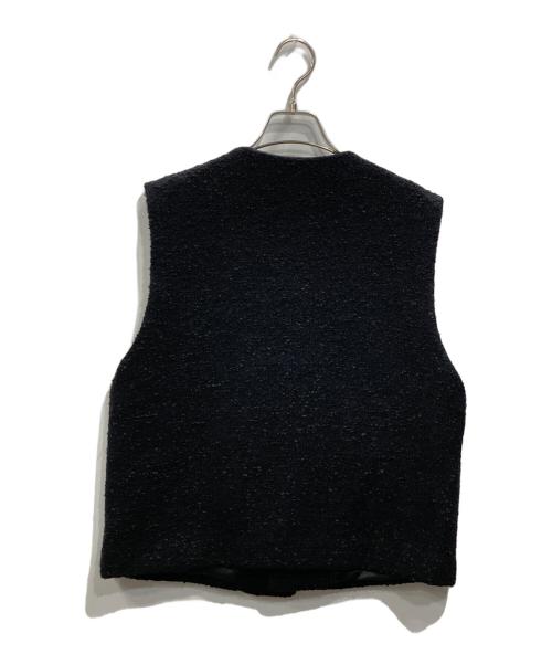 MATSUFUJI（マツフジ）MATSUFUJI (マツフジ) Mohair tweed vest ブラック サイズ:2の古着・服飾アイテム