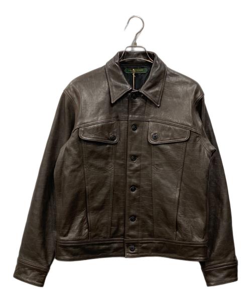 The DUFFER N NEPHEWS（ザ・ダファー・アンド・ネフューズ）The DUFFER N NEPHEWS (ザ・ダファー・アンド・ネフューズ) レザージャケット ブラウン サイズ:Lの古着・服飾アイテム
