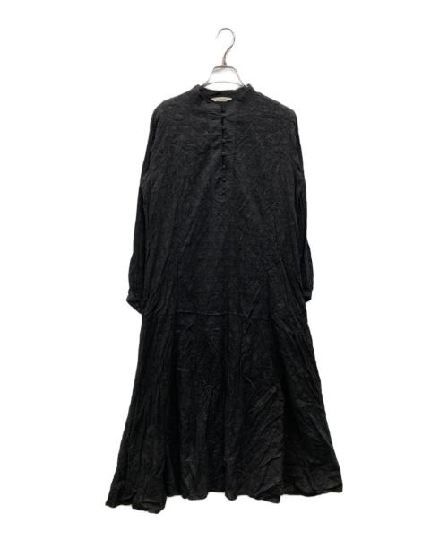 JOURNAL STANDARD relume（ジャーナルスタンダード レリューム）JOURNAL STANDARD relume (ジャーナルスタンダード レリューム) コットンジャガードフレアワンピース ブラック サイズ:Fの古着・服飾アイテム