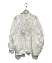 JOURNAL STANDARD relume（ジャーナルスタンダード レリューム）の古着「ボリュームスリーブコットンブラウス」｜ホワイト