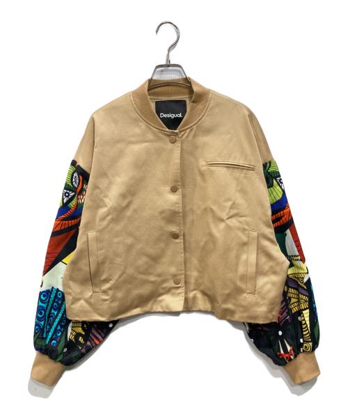 Desigual（デシグアル）Desigual (デシグアル) 袖切替ブルゾン ベージュ サイズ:Sの古着・服飾アイテム