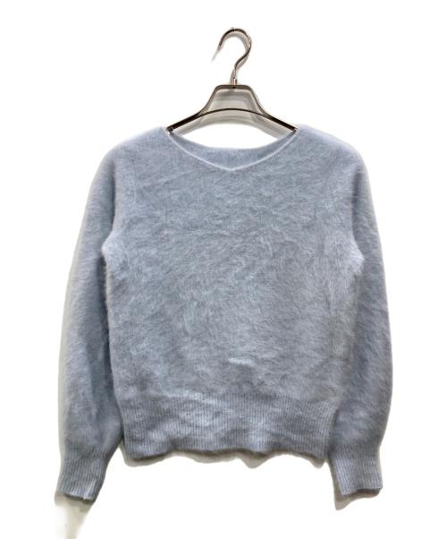 Loulou Willoughby（ルルウィルビー）Loulou Willoughby (ルルウィルビー) WOOLカシミヤ2WAY プルオーバー ブルー サイズ:2の古着・服飾アイテム