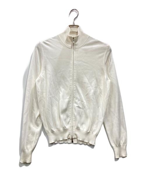 Drumohr（ドルモア）Drumohr (ドルモア) ジップアップニット ホワイト サイズ:44の古着・服飾アイテム