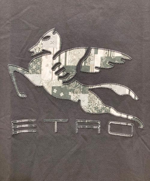 ETRO（エトロ）ETRO (エトロ) ロゴパッチTシャツ ブラック サイズ:Mの古着・服飾アイテム