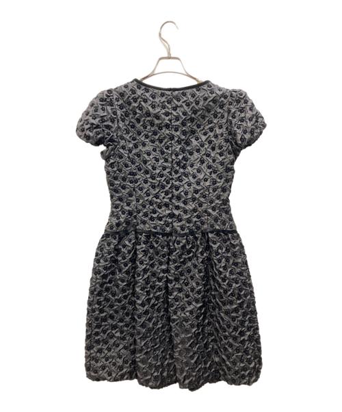 M'S GRACY（エムズグレイシー）M'S GRACY (エムズグレイシー) フロック加工ワンピース ブラック サイズ:38の古着・服飾アイテム