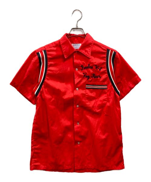 Hilton（ヒルトン）Hilton (ヒルトン) ボーリングシャツ レッド サイズ:Mの古着・服飾アイテム