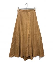 ATON（エイトン）の古着「リネンロングスカート」｜ブラウン