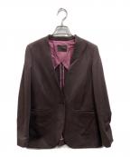 TOMORROW LAND collectionトゥモローランドコレクション）の古着「カルゼサーキュラー ノーカラージャケット」｜ブラウン