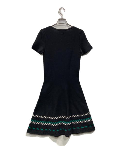 ARMANI EXCHANGE（アルマーニ エクスチェンジ）ARMANI EXCHANGE (アルマーニ エクスチェンジ) S/Sニットワンピース ブラック サイズ:XSの古着・服飾アイテム