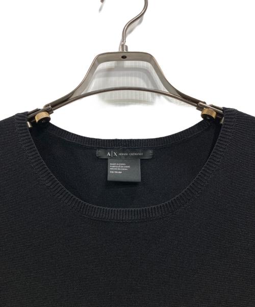 ARMANI EXCHANGE（アルマーニ エクスチェンジ）ARMANI EXCHANGE (アルマーニ エクスチェンジ) S/Sニットワンピース ブラック サイズ:XSの古着・服飾アイテム