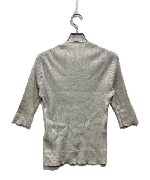 BALLSEY（ボールジィ）BALLSEY (ボールジィ) マーセライズドコットンリブ クルーネックカーディガン シルバー サイズ:Ｓの古着・服飾アイテム