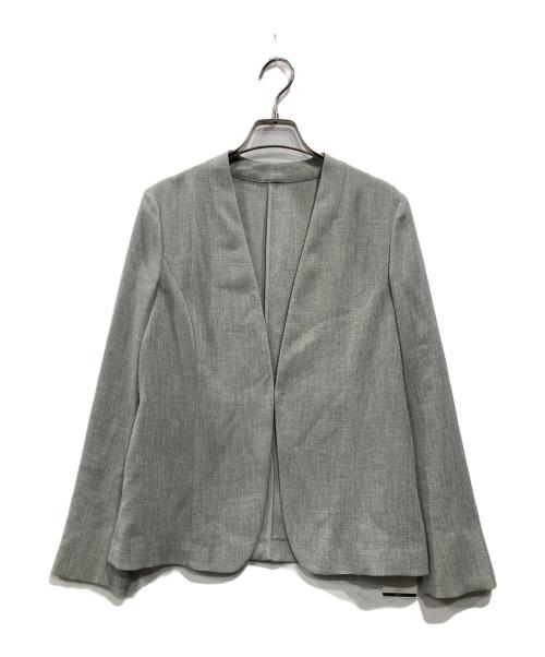 INDIVI（インディヴィ）INDIVI (インディヴィ) ノーカラージャケット グレー サイズ:38 未使用品の古着・服飾アイテム