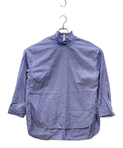 Myweakness（マイウィークネス）MYWEAKNESS (マイウィークネス) Shaun Shirt フリルネック プルオーバーシャツ ブルー サイズ:FREEの古着・服飾アイテム