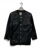 HAI SPORTING GEARハイスポーツギア）の古着「リネンノーカラージャケット」｜ブラック