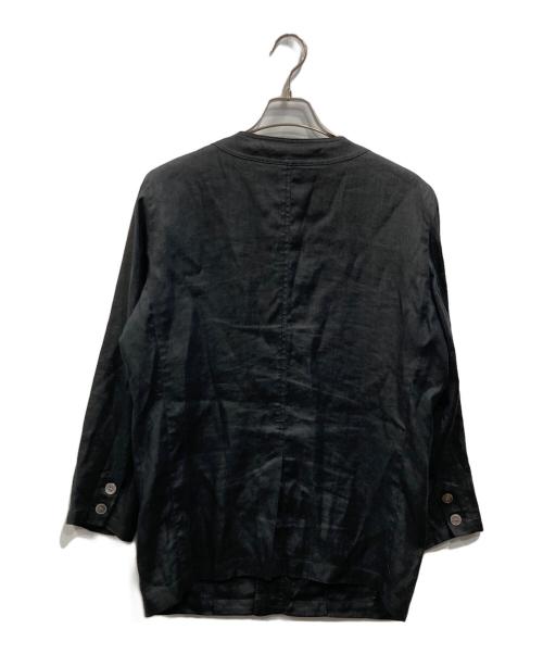 HAI SPORTING GEAR（ハイスポーツギア）HAI SPORTING GEAR (ハイスポーツギア) リネンノーカラージャケット ブラック サイズ:Mの古着・服飾アイテム