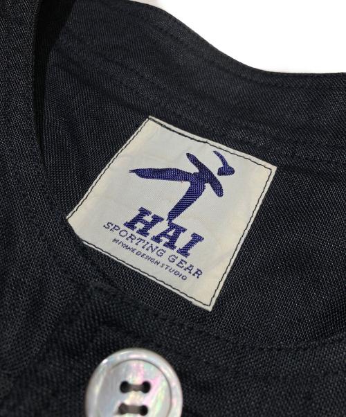 HAI SPORTING GEAR（ハイスポーツギア）HAI SPORTING GEAR (ハイスポーツギア) リネンノーカラージャケット ブラック サイズ:Mの古着・服飾アイテム
