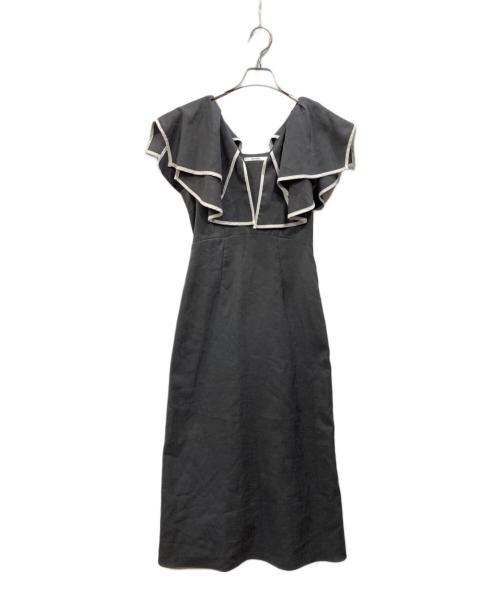 Snidel（スナイデル）Snidel (スナイデル) パイピングフリルワンピ グレー サイズ:Ｓの古着・服飾アイテム