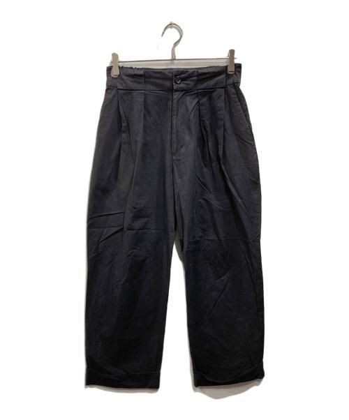 MARGARET HOWELL（マーガレットハウエル）MARGARET HOWELL (マーガレットハウエル) コットンシルクタックパンツ ブラック サイズ:2の古着・服飾アイテム