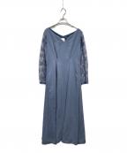 Ameriアメリ）の古着「LACE SLEEVE REFINED DRESS」｜ブルー