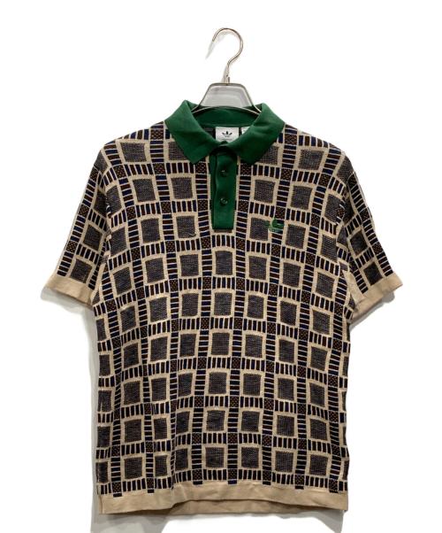 adidas Originals（アディダスオリジナル）adidas originals (アディダスオリジナル) BRAIN DEAD (ブレインデッド) ニットポロシャツ ベージュ サイズ:Ｓの古着・服飾アイテム