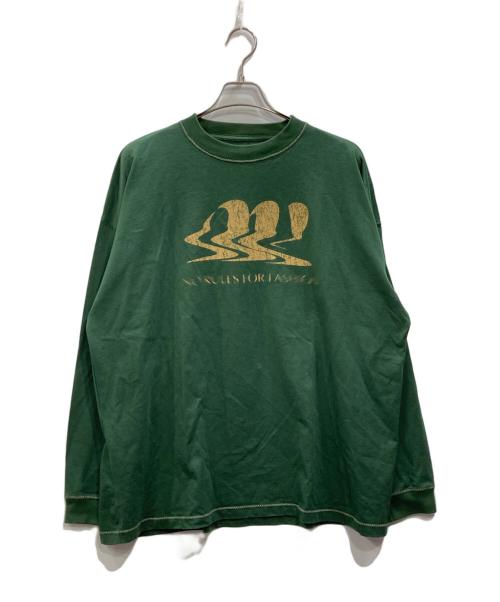 Ameri（アメリ）AMERI (アメリ) AM LOGO OVER LONG TEE グリーン サイズ:Freeの古着・服飾アイテム