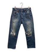 LEVI'S VINTAGE CLOTHINGリーバイス ビンテージ クロージング）の古着「ダメージ加工デニムパンツ」｜ブルー