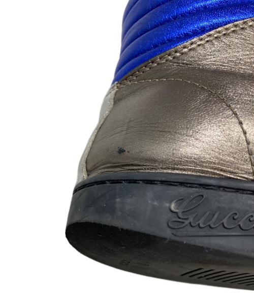 GUCCI（グッチ）GUCCI (グッチ) メタリックハイカットスニーカー シルバー サイズ:7の古着・服飾アイテム