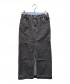 furfurファーファー）の古着「Iラインデニムスカート」｜グレー