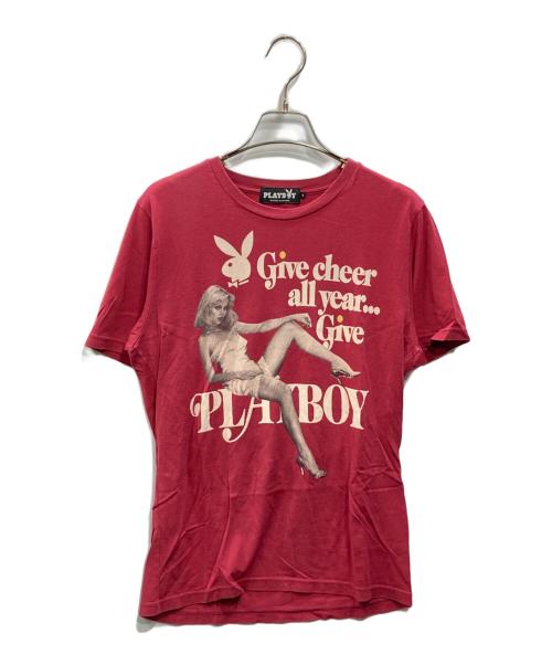 Hysteric Glamour（ヒステリックグラマー）Hysteric Glamour (ヒステリックグラマー) PLAY BOY (プレイボーイ) ガールプリントTシャツ ピンク サイズ:Ｓの古着・服飾アイテム