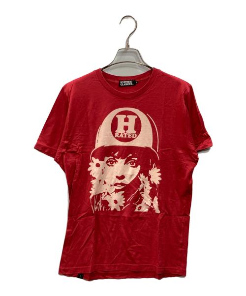Hysteric Glamour（ヒステリックグラマー）Hysteric Glamour (ヒステリックグラマー) H RATED Tee レッド サイズ:Mの古着・服飾アイテム