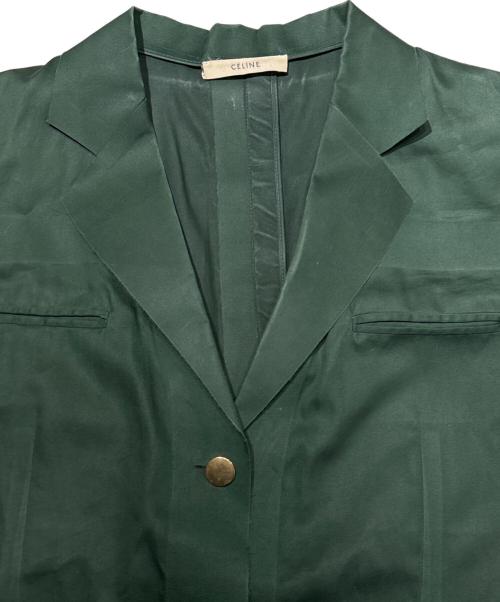 CELINE（セリーヌ）CELINE (セリーヌ) ベルト付きボンディングワンピース グリーン サイズ:38の古着・服飾アイテム