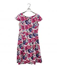 LAURA ASHLEY（ローラ アシュレイ）の古着「花柄フレンチスリーブワンピース」｜レッド