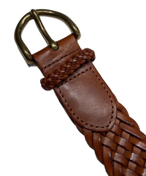 POLO RALPH LAUREN（ポロ・ラルフローレン）POLO RALPH LAUREN (ポロ・ラルフローレン) メッシュレザーベルト ブラウンの古着・服飾アイテム