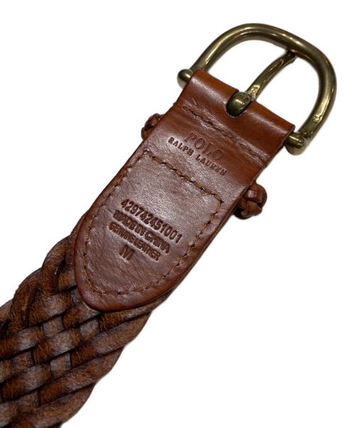 POLO RALPH LAUREN（ポロ・ラルフローレン）POLO RALPH LAUREN (ポロ・ラルフローレン) メッシュレザーベルト ブラウンの古着・服飾アイテム