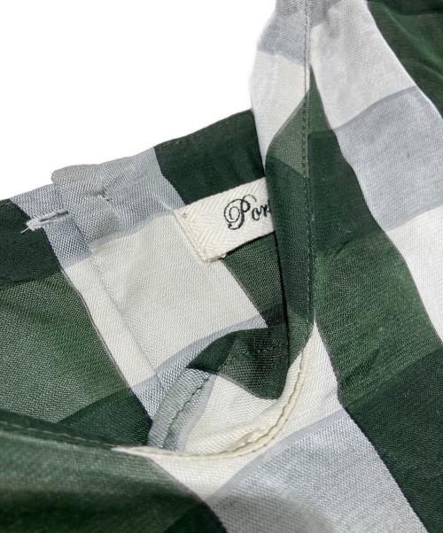 porter des boutons（ポルテデブトン）porter des boutons (ポルテデブトン) チェックブラウス グリーン サイズ:Freeの古着・服飾アイテム