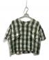 porter des boutons（ポルテデブトン）の古着「チェックブラウス」｜グリーン