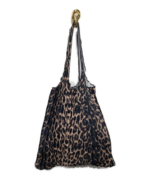CELERI（セルリ）CELERI (セルリ) レオパードプリーツトートバッグ ブラック×ベージュの古着・服飾アイテム