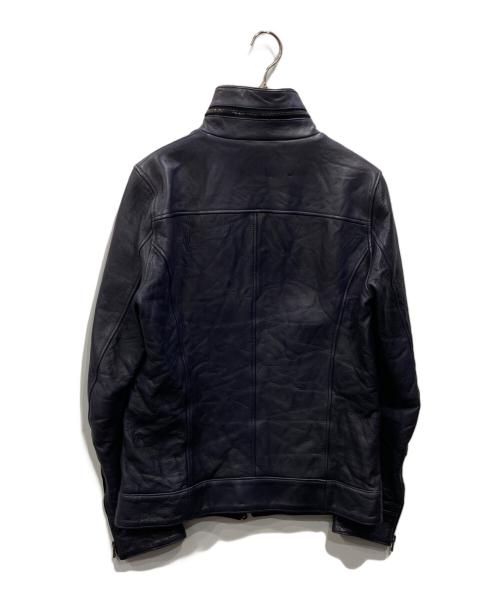 Junhashimoto（ジュンハシモト）junhashimoto (ジュンハシモト) カウレザージャケット ネイビー サイズ:4の古着・服飾アイテム